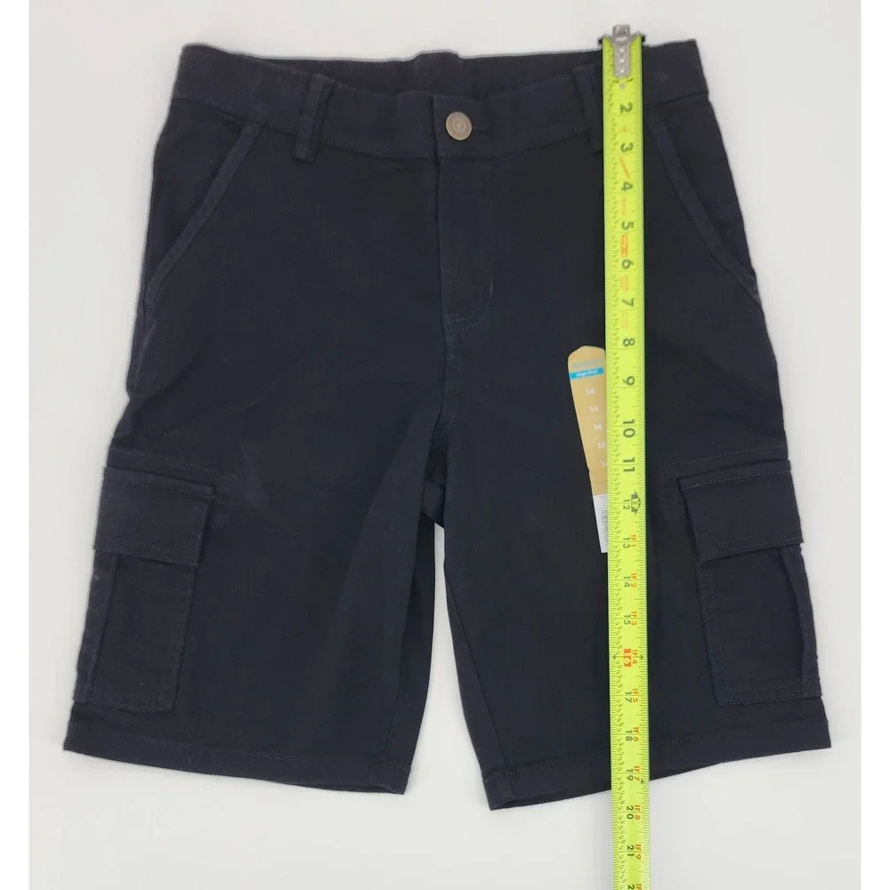 Thereabouts Boys Black Cargo Shorts Adjustable Waist Size 14 NWT Uniform